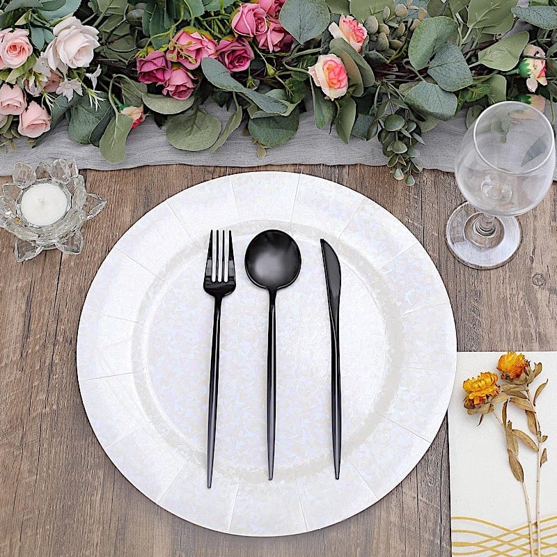 50 Disposable Heavy Duty Plastic Cutlery Spoons Forks and Knives Set