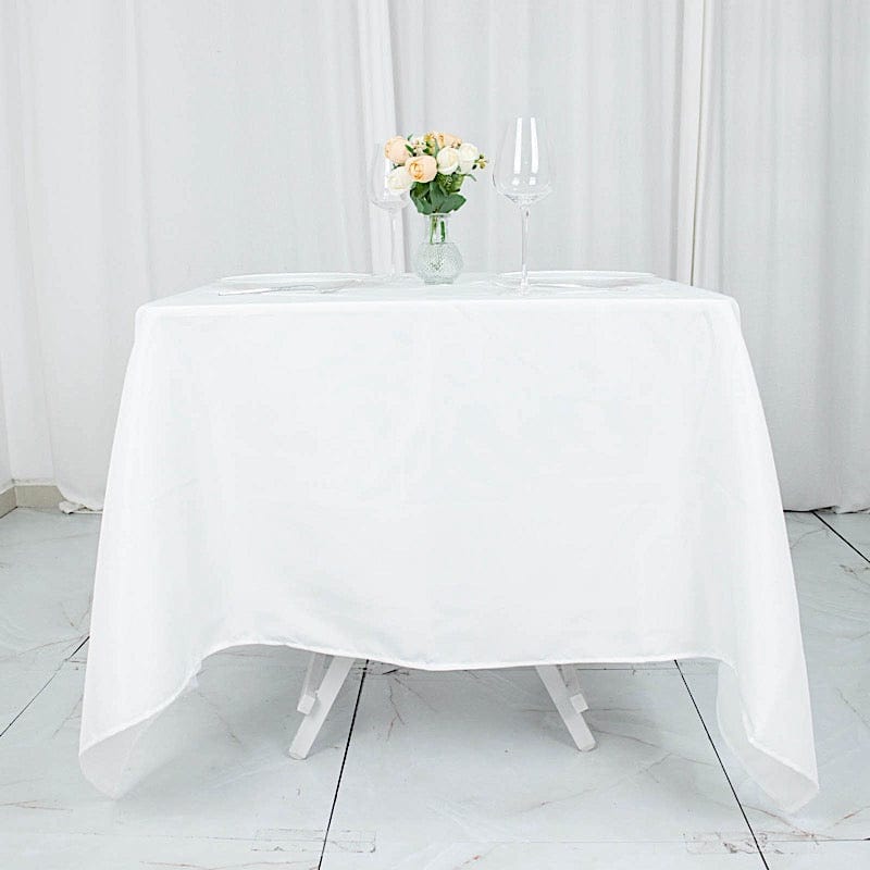 Balsa Circle 90x90 Square Polyester Tablecloth - White 