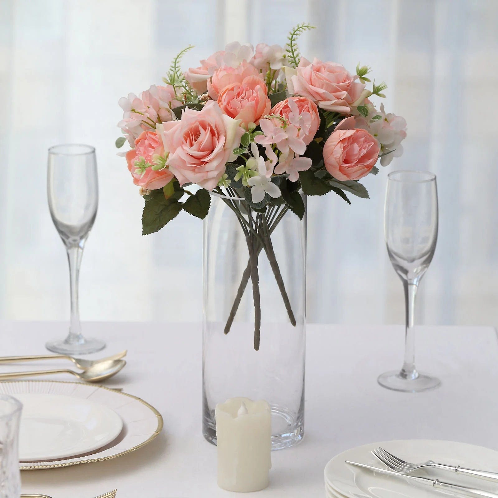 2 Bouquets 12 in Assorted Artificial Flowers Silk Floral Bushes