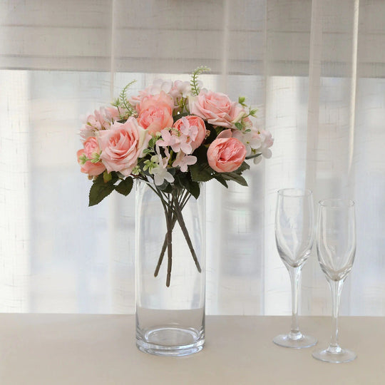 2 Bouquets 12 in Assorted Artificial Flowers Silk Floral Bushes
