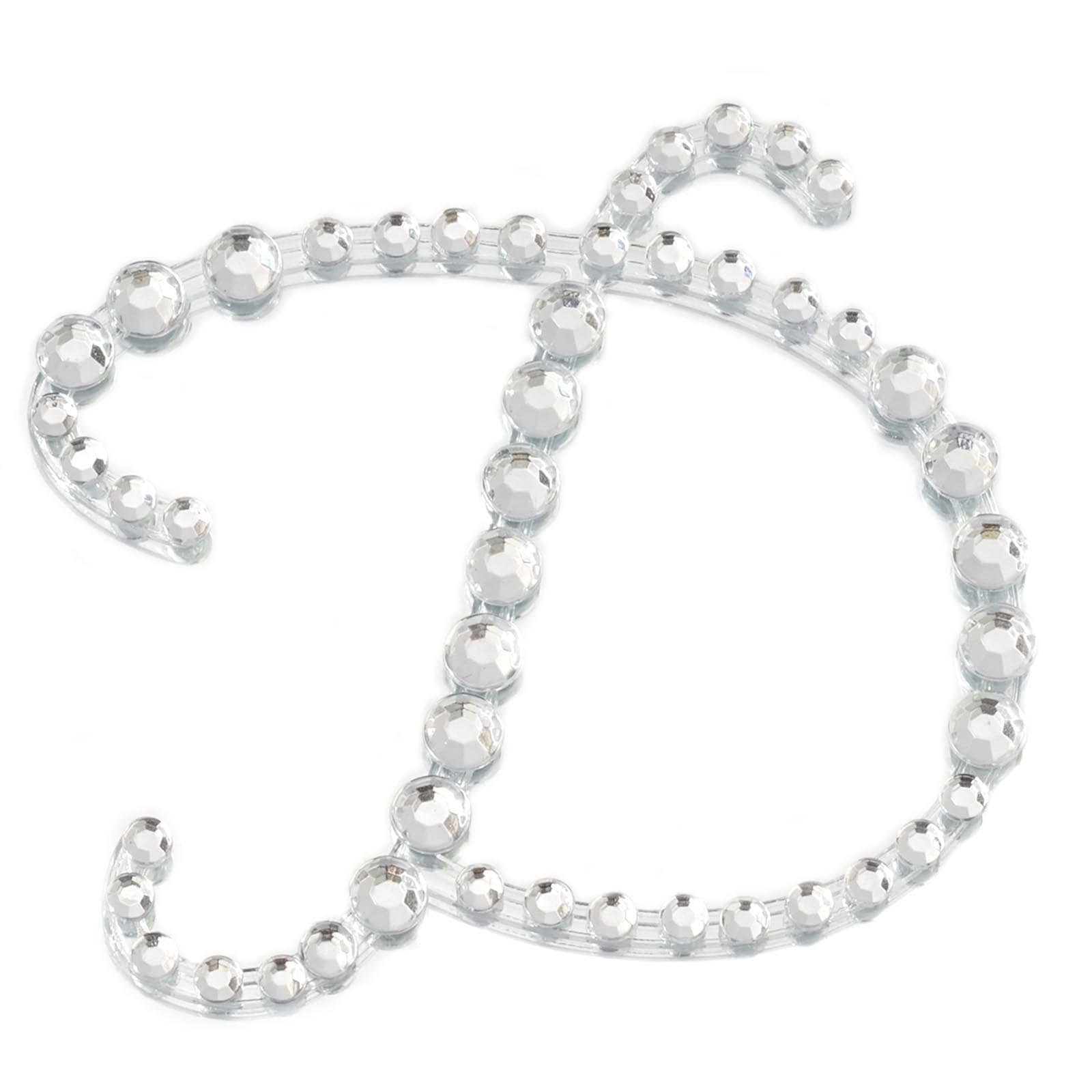 12 pcs Letter Clear Rhinestones Gem Stickers