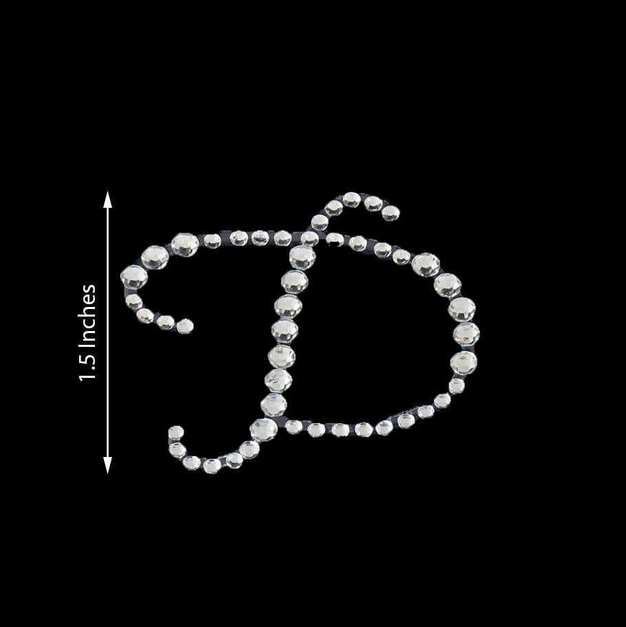 12 pcs Letter Clear Rhinestones Gem Stickers