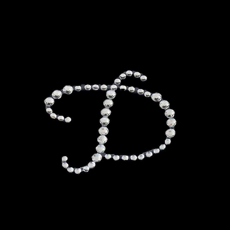 12 pcs Letter Clear Rhinestones Gem Stickers