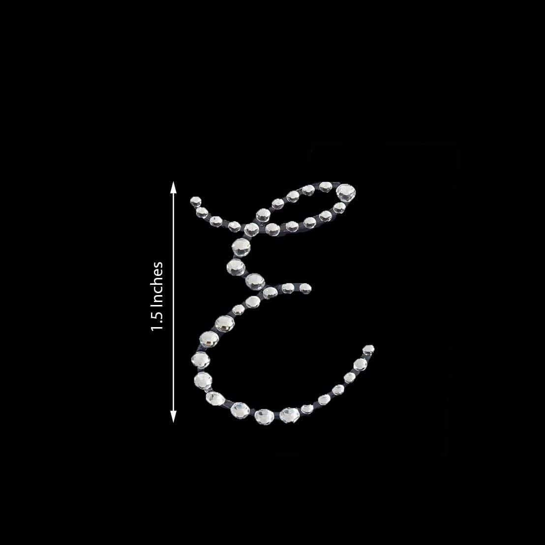 12 pcs Letter Clear Rhinestones Gem Stickers