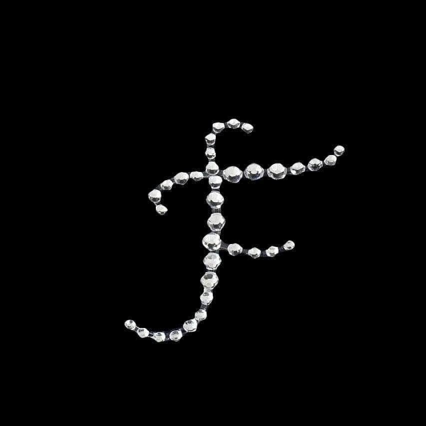 12 pcs Letter Clear Rhinestones Gem Stickers
