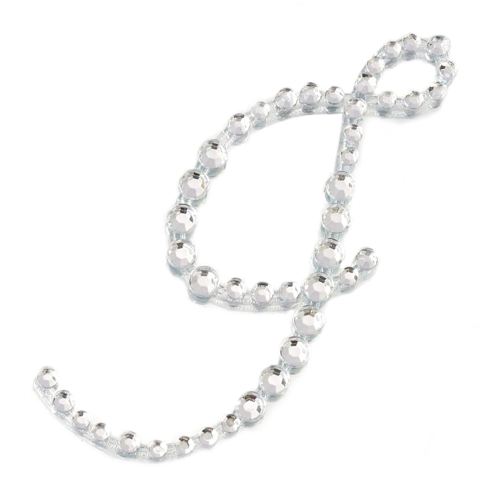 12 pcs Letter Clear Rhinestones Gem Stickers