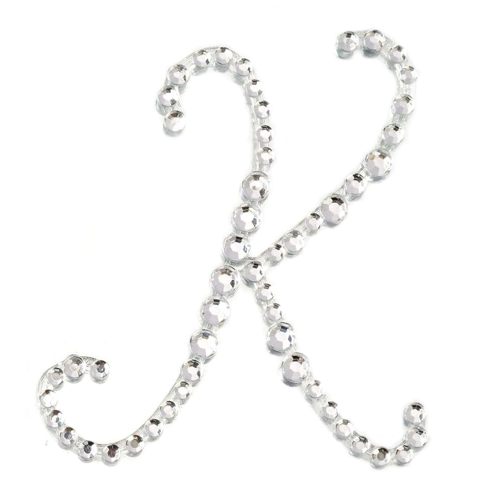 12 pcs Letter Clear Rhinestones Gem Stickers