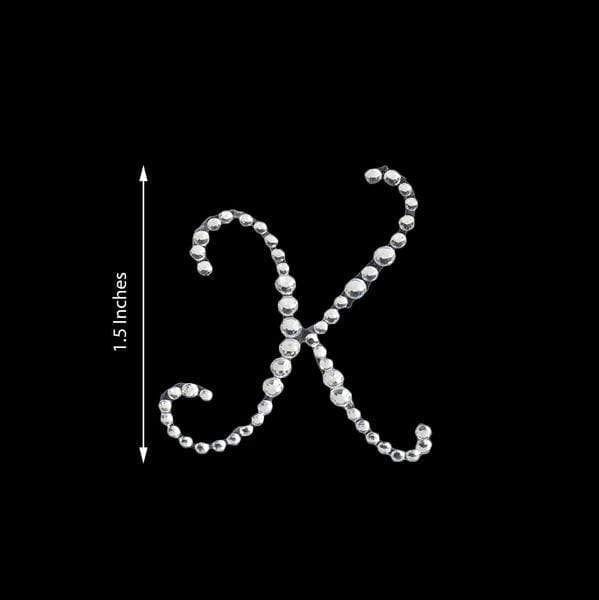 12 pcs Letter Clear Rhinestones Gem Stickers