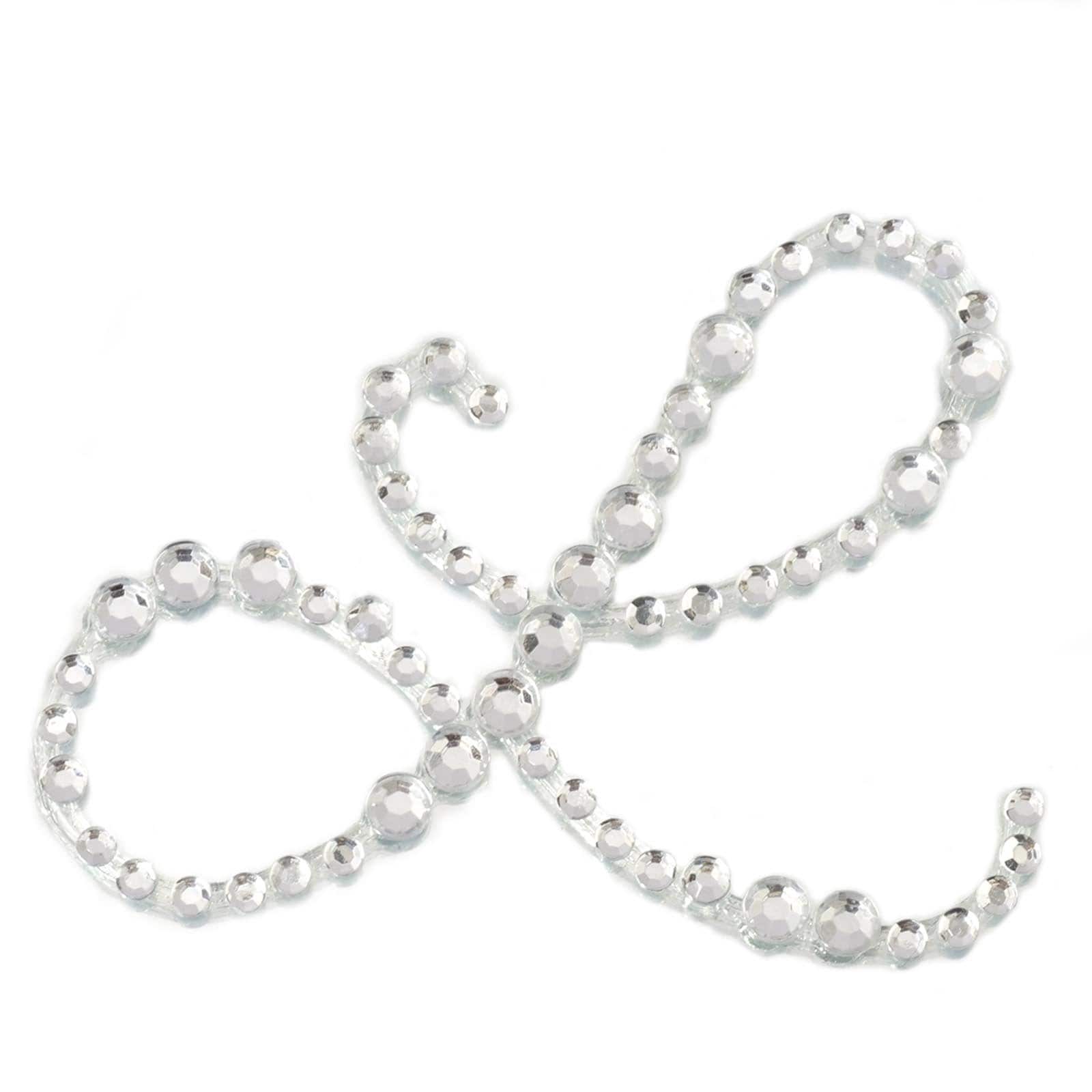 12 pcs Letter Clear Rhinestones Gem Stickers