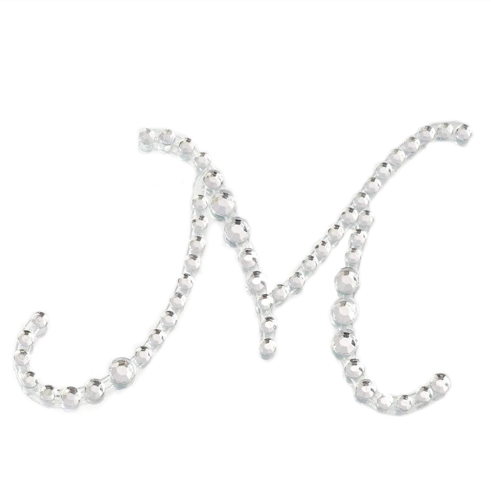 12 pcs Letter Clear Rhinestones Gem Stickers