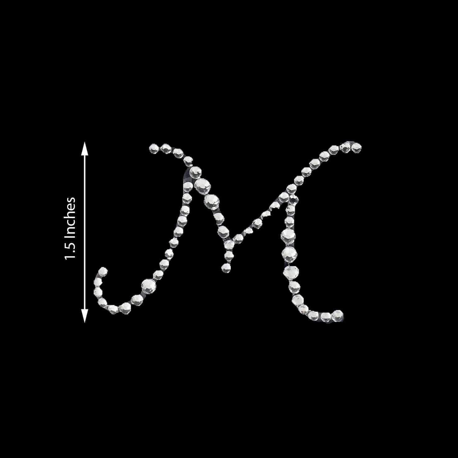 12 pcs Letter Clear Rhinestones Gem Stickers