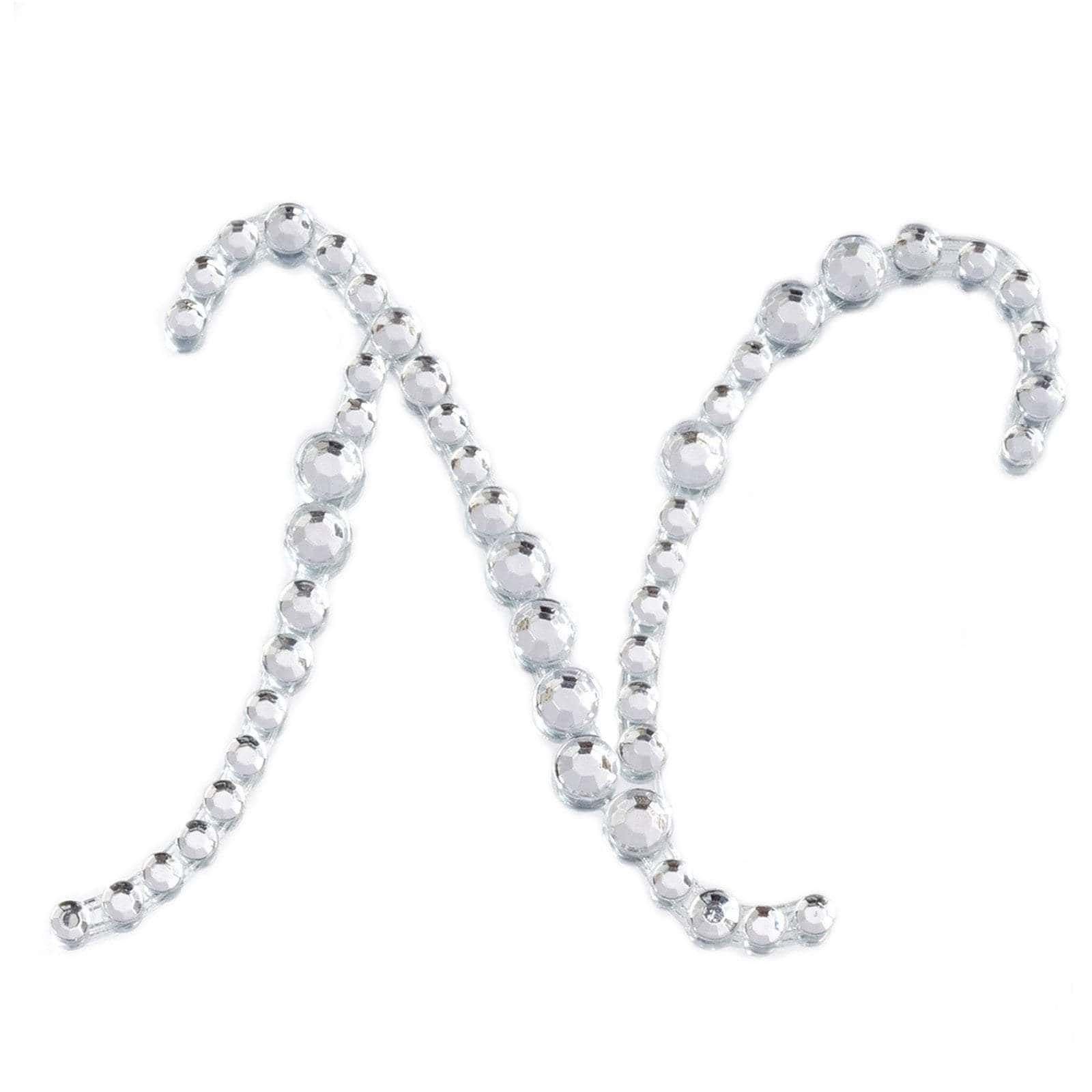 12 pcs Letter Clear Rhinestones Gem Stickers