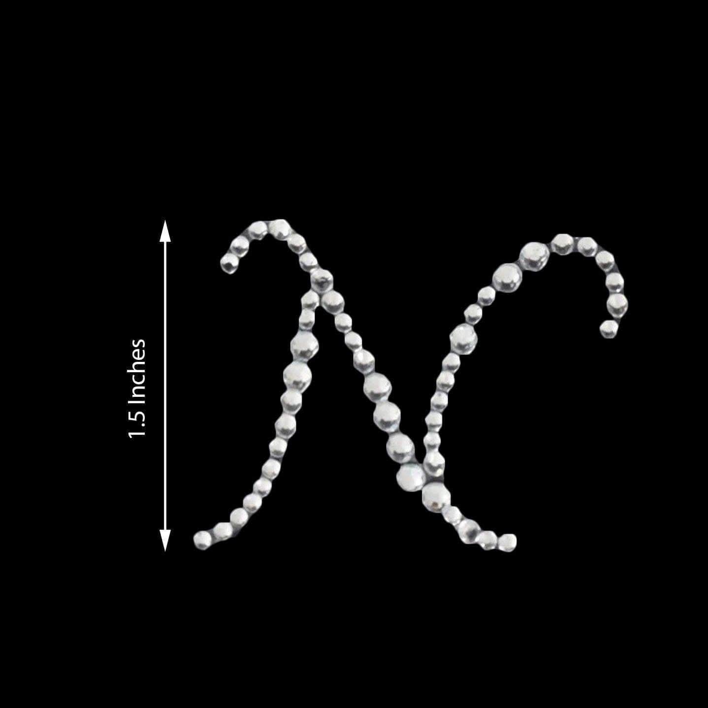 12 pcs Letter Clear Rhinestones Gem Stickers
