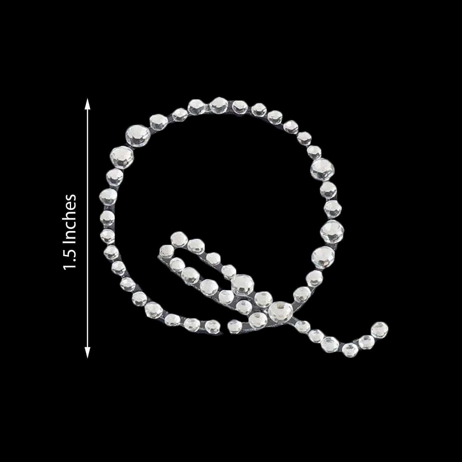 12 pcs Letter Clear Rhinestones Gem Stickers