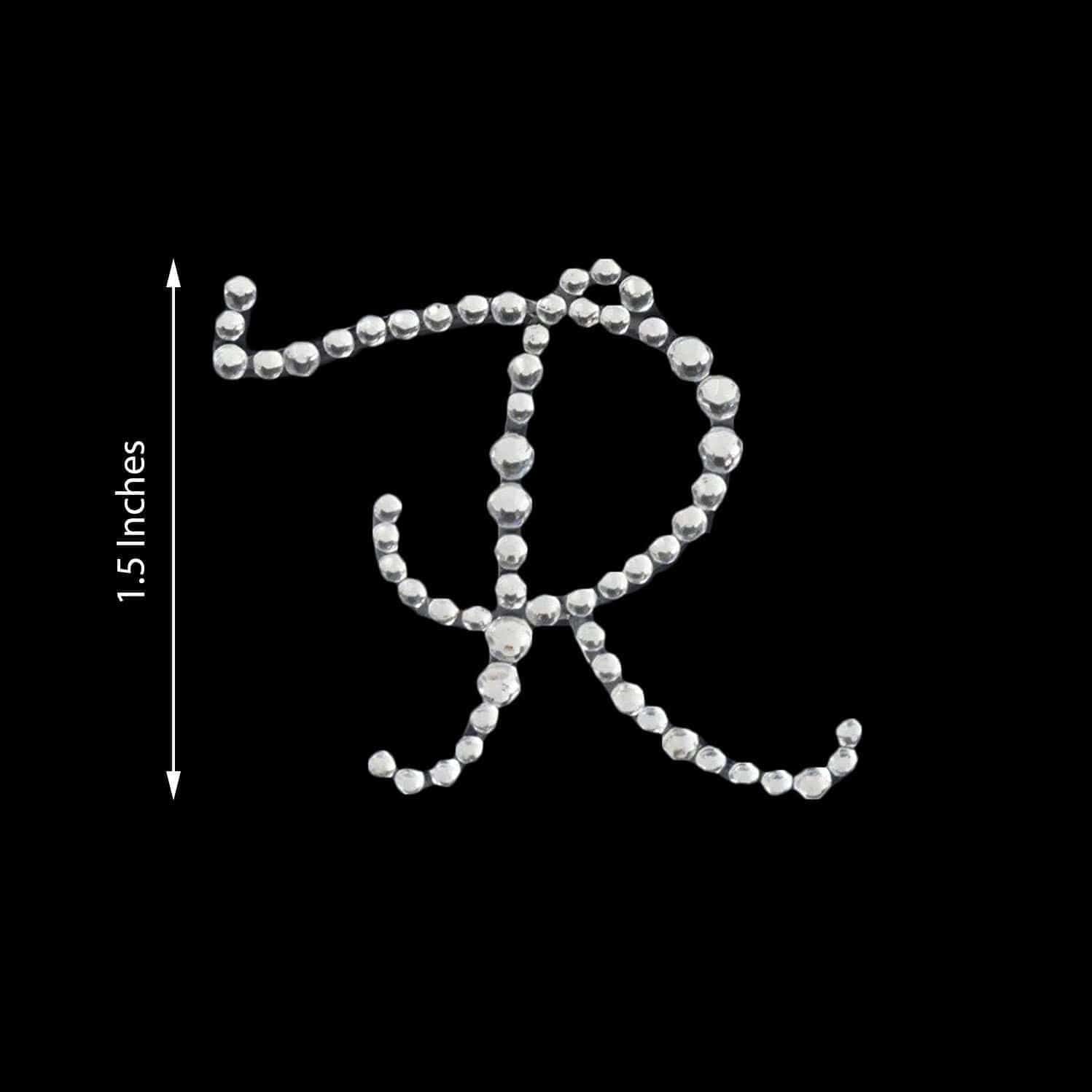 12 pcs Letter Clear Rhinestones Gem Stickers