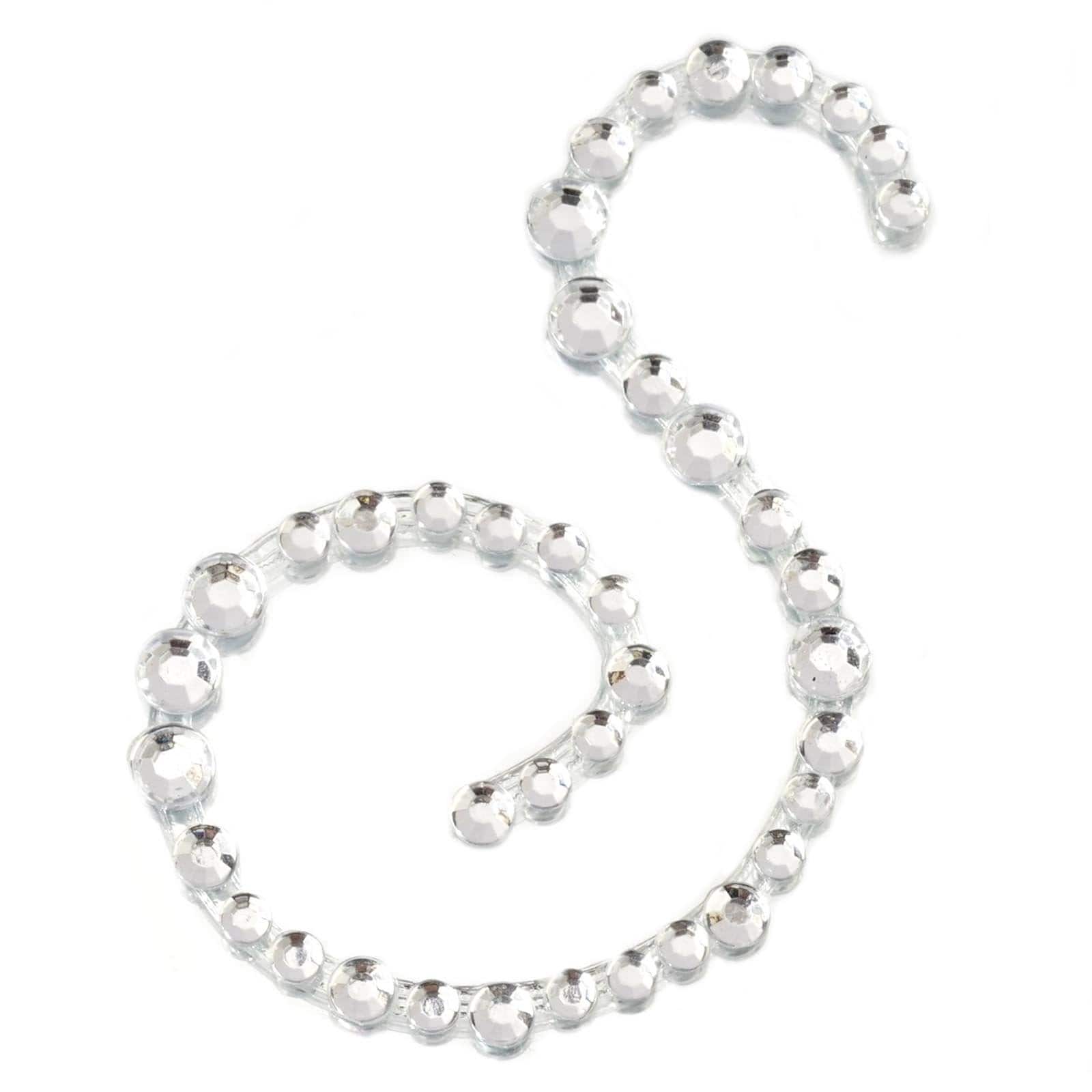 12 pcs Letter Clear Rhinestones Gem Stickers