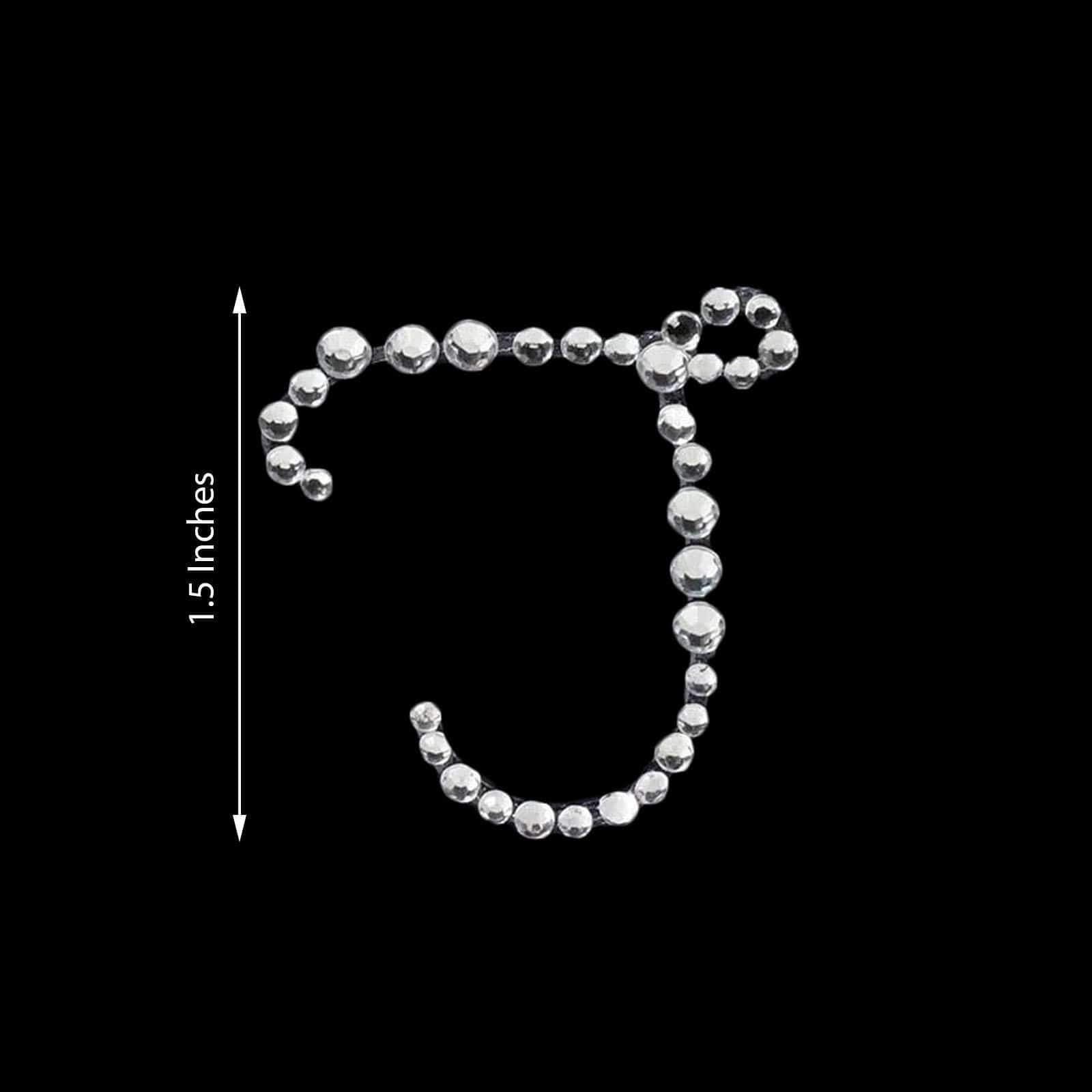 12 pcs Letter Clear Rhinestones Gem Stickers