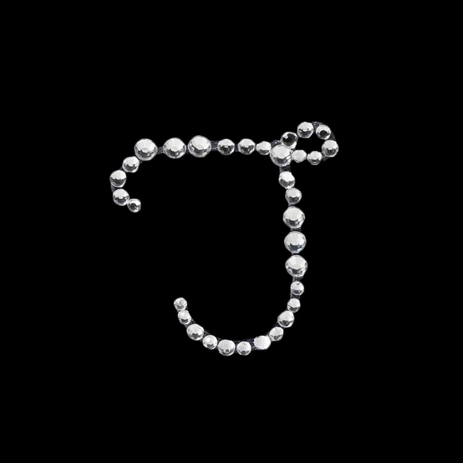 12 pcs Letter Clear Rhinestones Gem Stickers