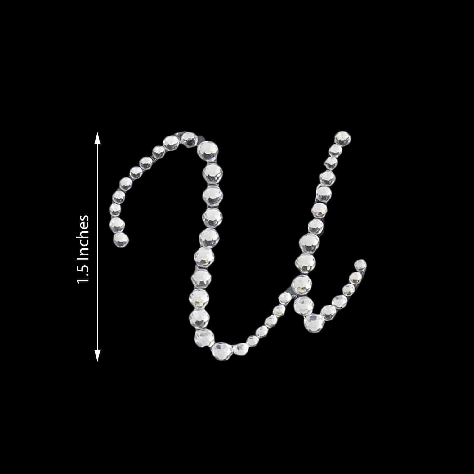 12 pcs Letter Clear Rhinestones Gem Stickers