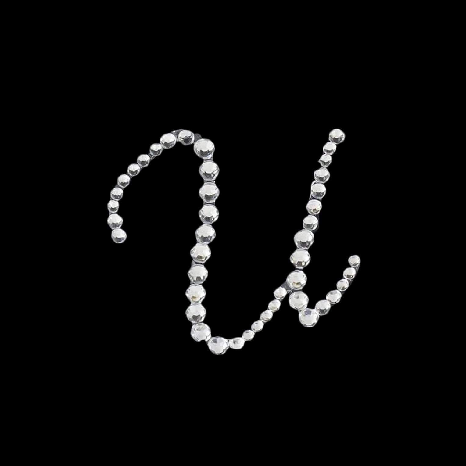 12 pcs Letter Clear Rhinestones Gem Stickers