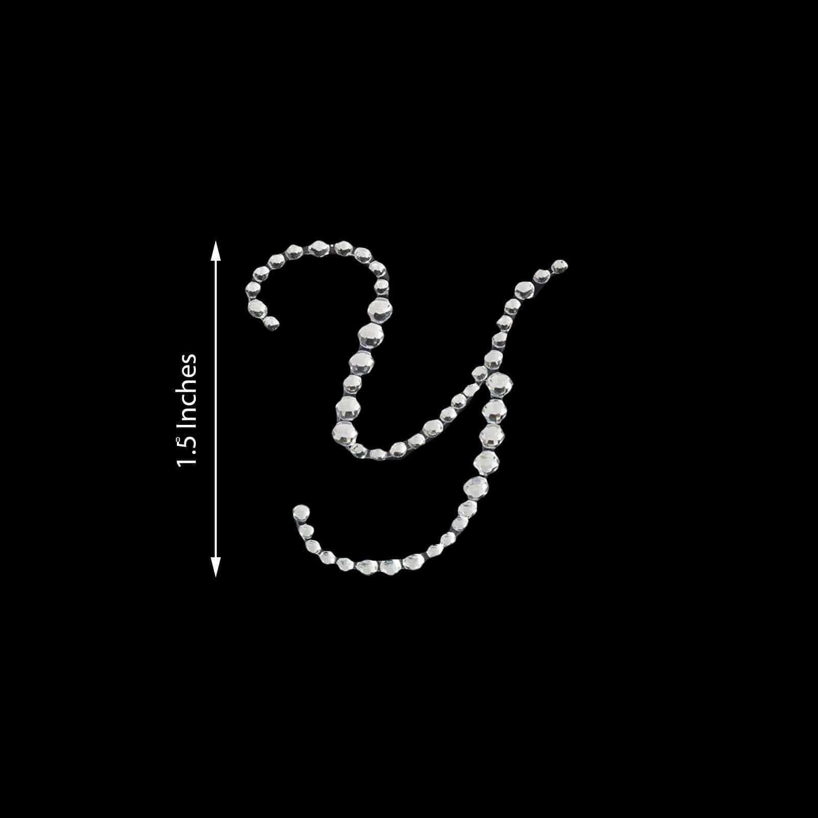 12 pcs Letter Clear Rhinestones Gem Stickers