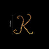 12 pcs Letter "I" Gold Rhinestones Gem Stickers
