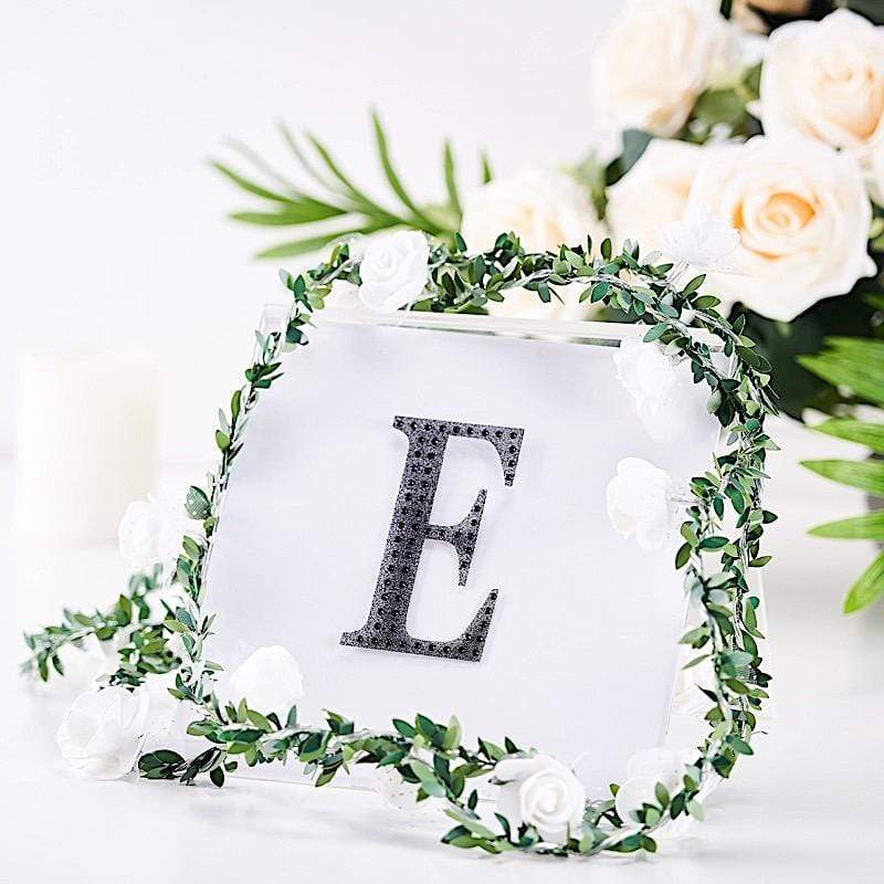 4 in Letter Black Self-Adhesive Rhinestones Gems Sticker