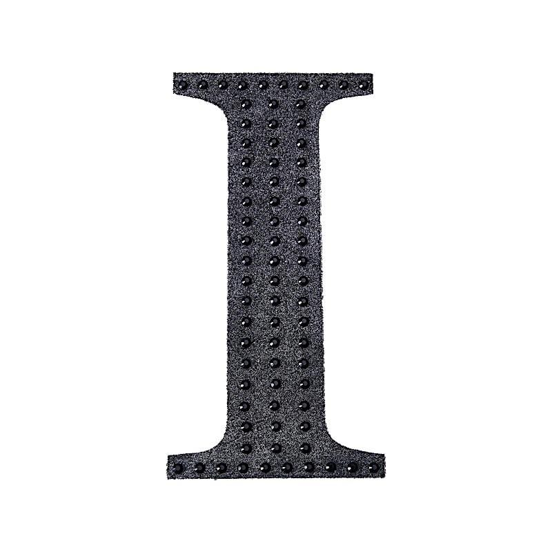 4 in Letter Black Self-Adhesive Rhinestones Gems Sticker