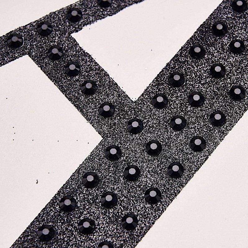4 in Letter Black Self-Adhesive Rhinestones Gems Sticker