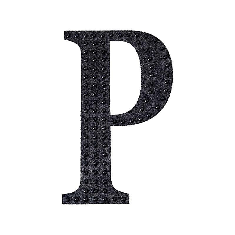 4 in Letter Black Self-Adhesive Rhinestones Gems Sticker