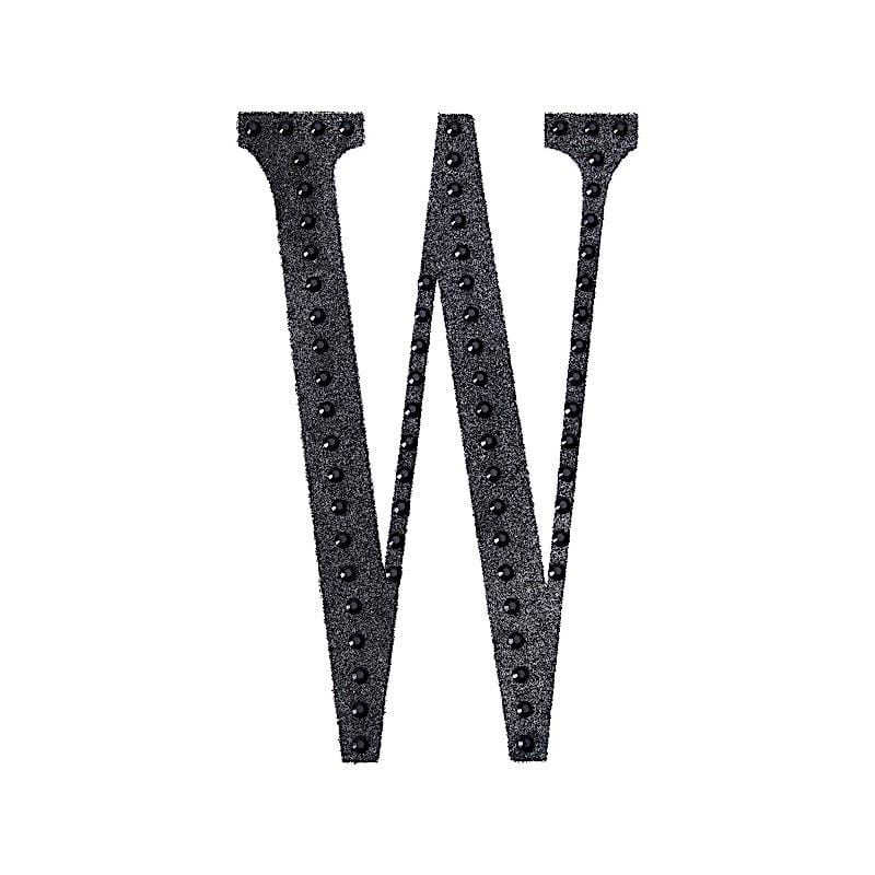 4 in Letter Black Self-Adhesive Rhinestones Gems Sticker