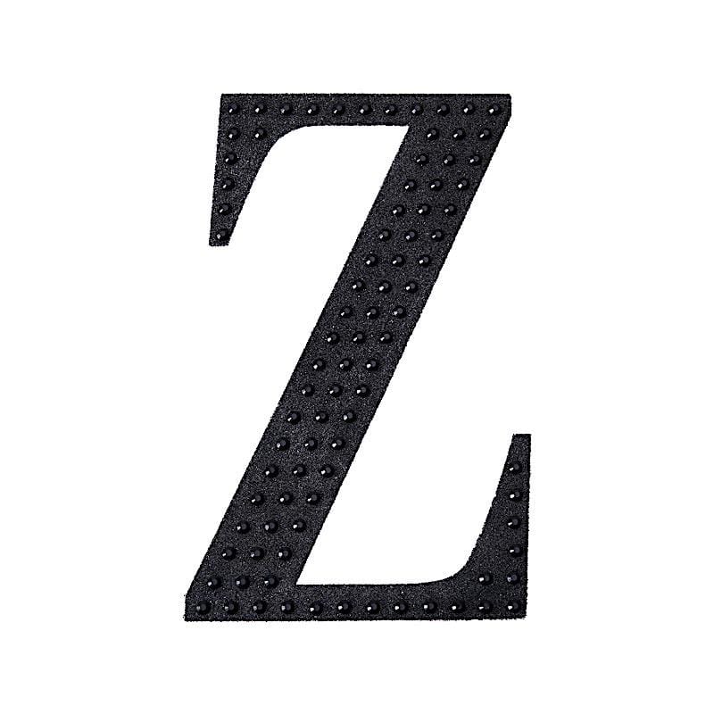 4 in Letter Black Self-Adhesive Rhinestones Gems Sticker