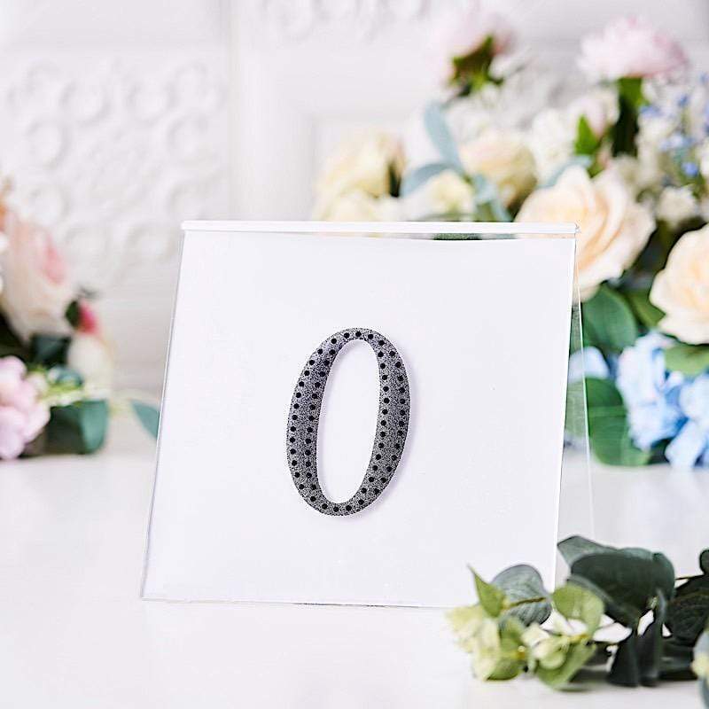 4 in Letter Black Self-Adhesive Rhinestones Gems Sticker