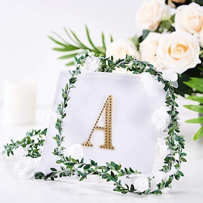 4 in Letter Gold Self-Adhesive Rhinestones Gems Sticker