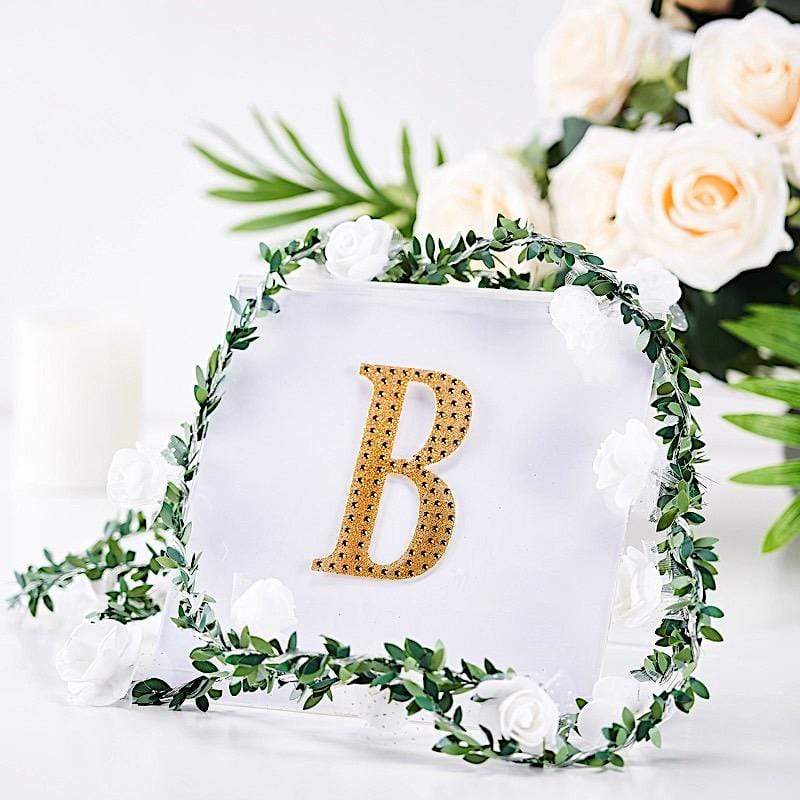 4 in Letter Gold Self-Adhesive Rhinestones Gems Sticker