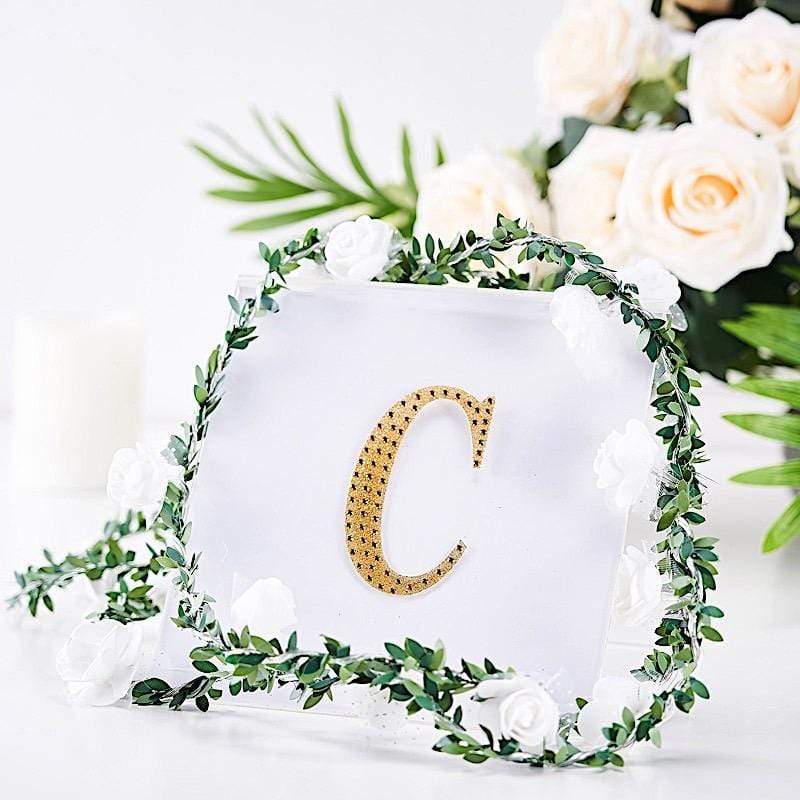 4 in Letter Gold Self-Adhesive Rhinestones Gems Sticker