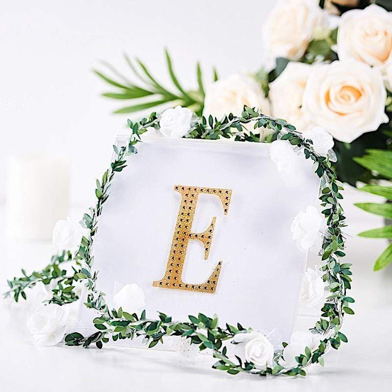 4 in Letter Gold Self-Adhesive Rhinestones Gems Sticker