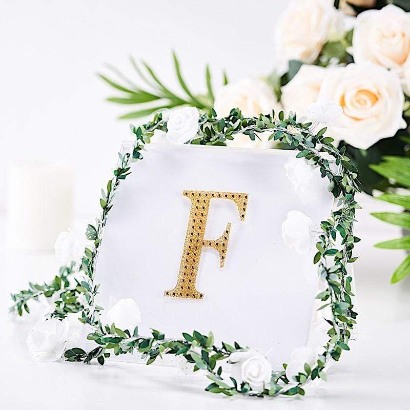 4 in Letter Gold Self-Adhesive Rhinestones Gems Sticker