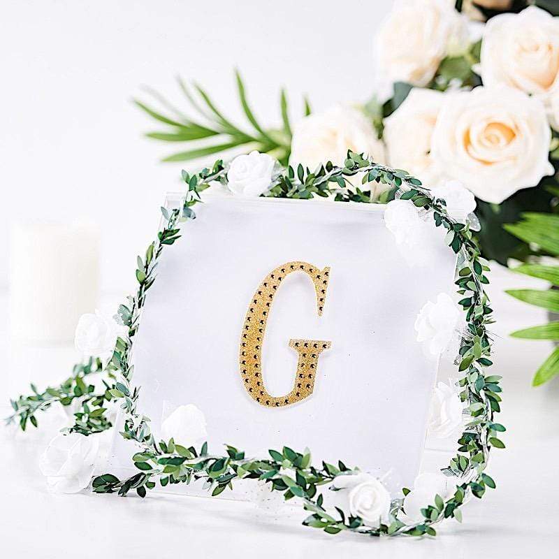 4 in Letter Gold Self-Adhesive Rhinestones Gems Sticker