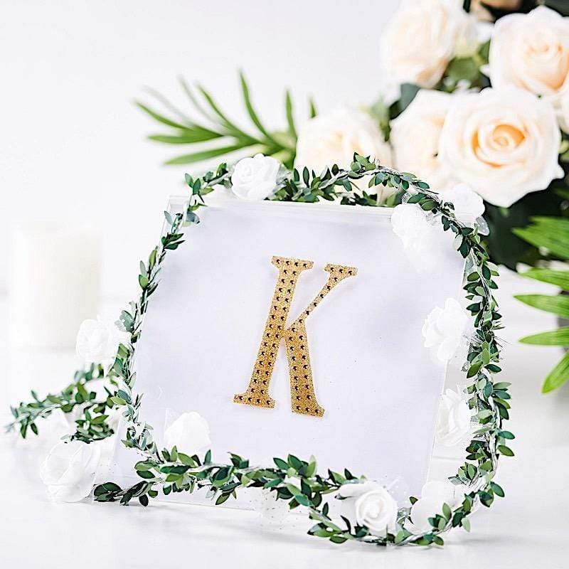 4 in Letter Gold Self-Adhesive Rhinestones Gems Sticker