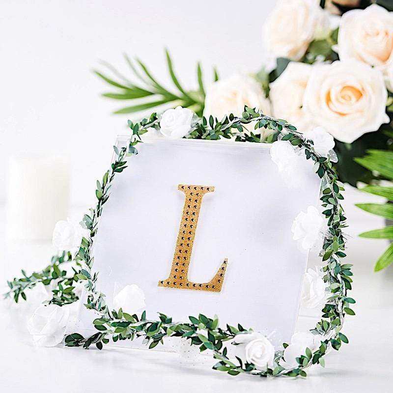 4 in Letter Gold Self-Adhesive Rhinestones Gems Sticker