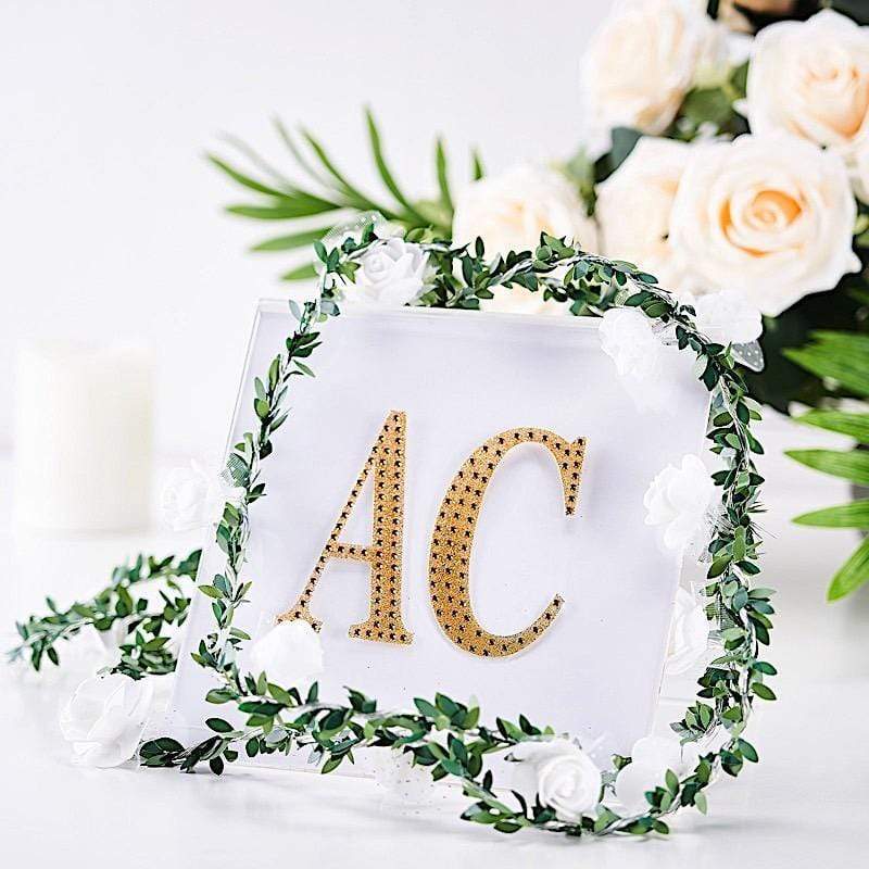 4 in Letter Gold Self-Adhesive Rhinestones Gems Sticker