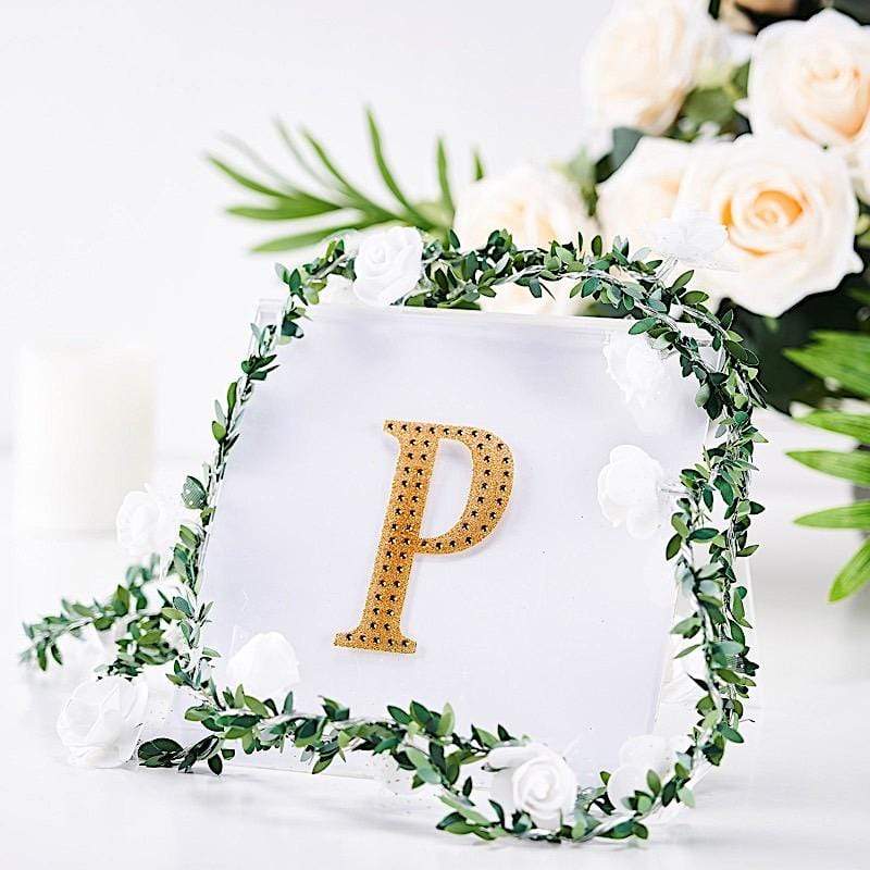 4 in Letter Gold Self-Adhesive Rhinestones Gems Sticker