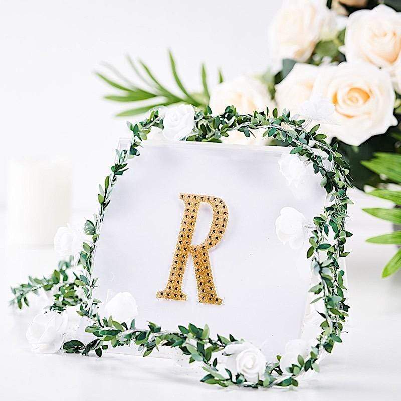 4 in Letter Gold Self-Adhesive Rhinestones Gems Sticker