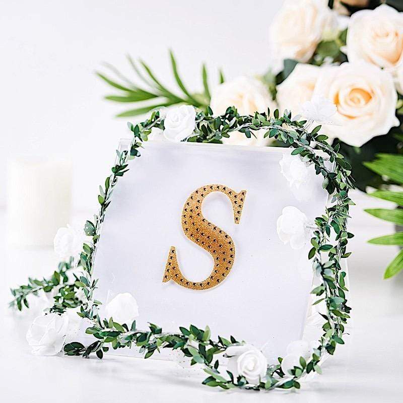 4 in Letter Gold Self-Adhesive Rhinestones Gems Sticker