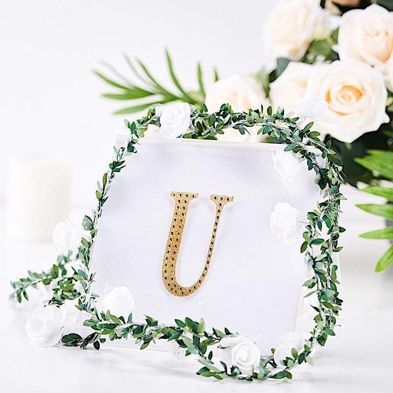 4 in Letter Gold Self-Adhesive Rhinestones Gems Sticker