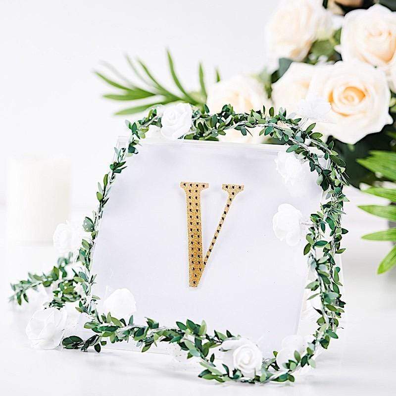 4 in Letter Gold Self-Adhesive Rhinestones Gems Sticker