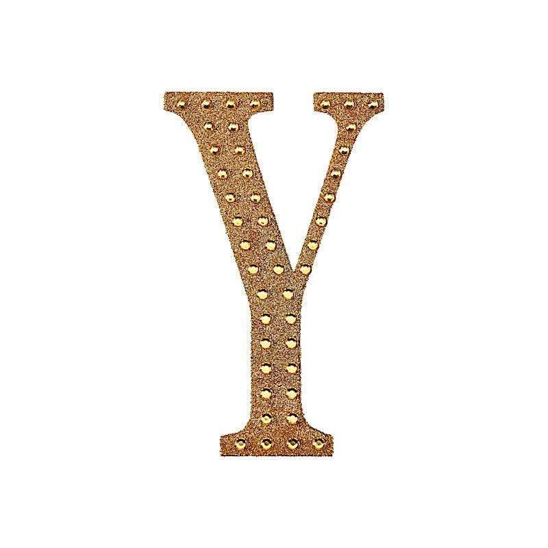 4 in Letter Gold Self-Adhesive Rhinestones Gems Sticker