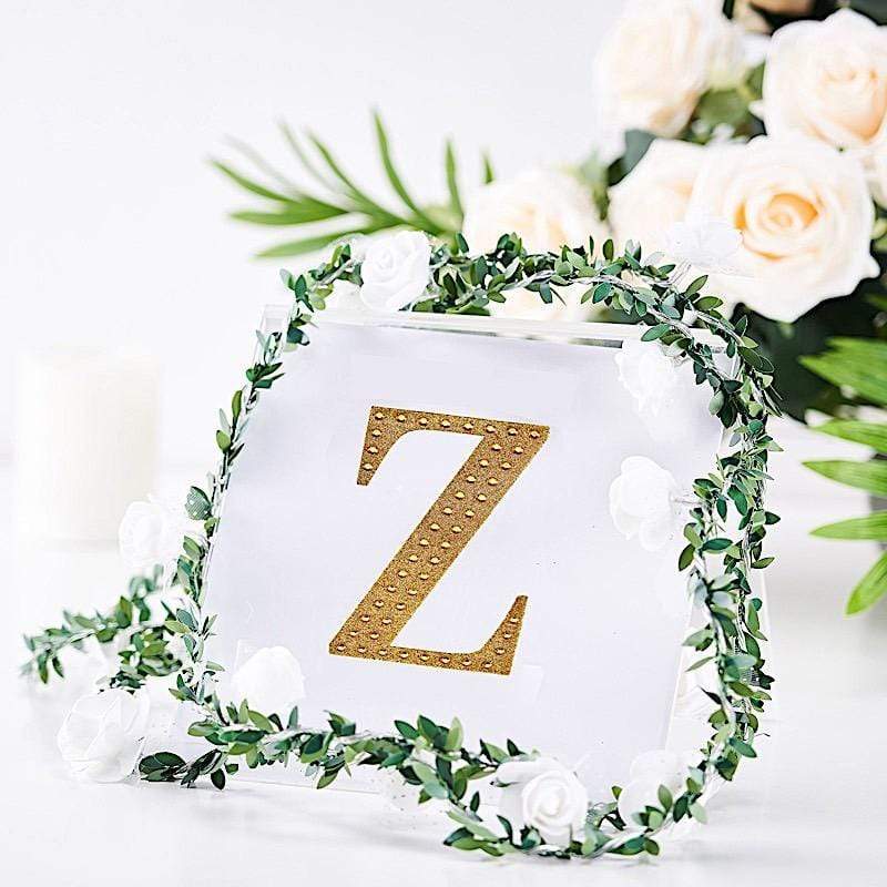 4 in Letter Gold Self-Adhesive Rhinestones Gems Sticker