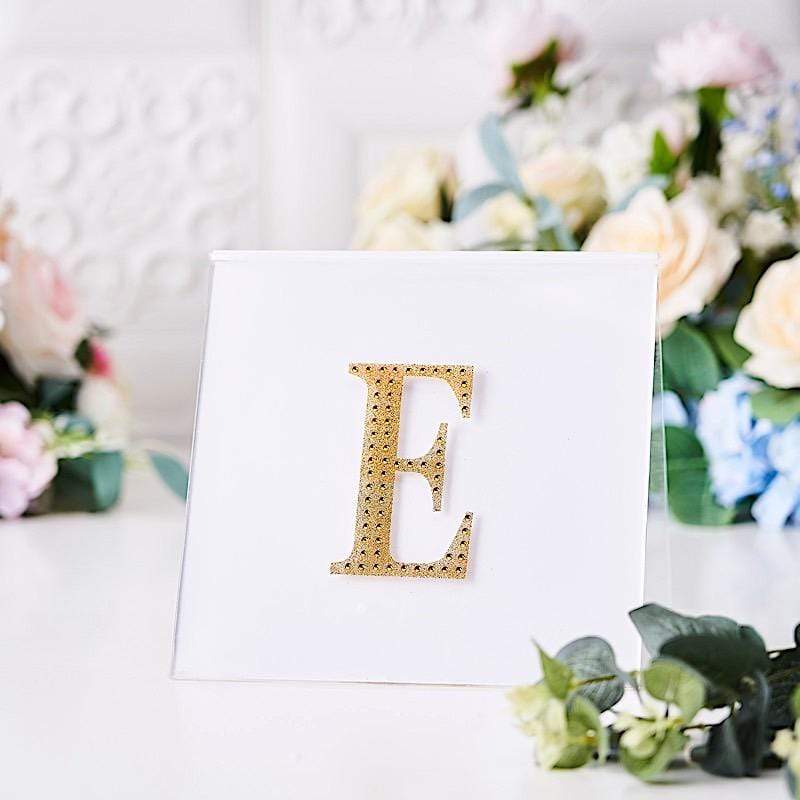 4 in Letter Gold Self-Adhesive Rhinestones Gems Sticker
